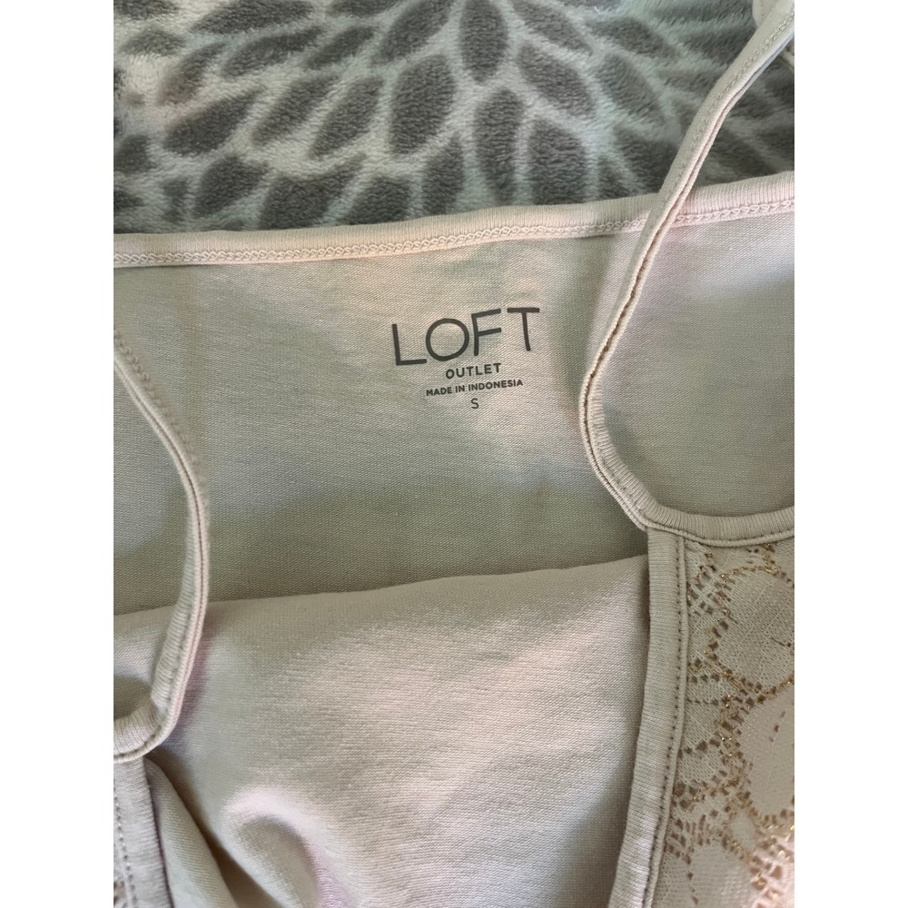 Boho Chic Floral Lace Cami Top size Small Cream Gold Metallic Soft Girl Camisole - Picture 2 of 8